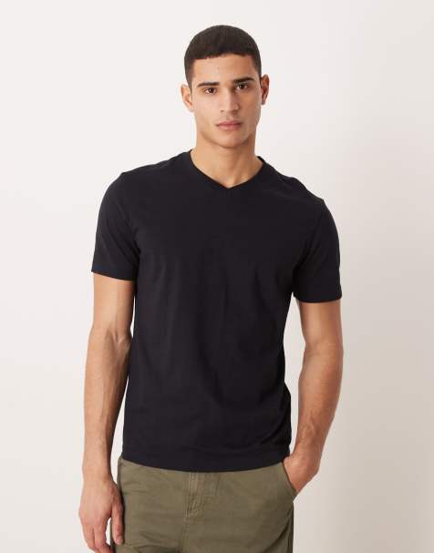 Mango – Czarny T-shirt o luźnym kroju z dekoltem w kształcie litery V - view 1