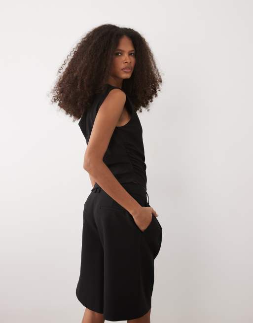 Mango – Czarny top bez rękawów na jedno ramię, 4 z 4
