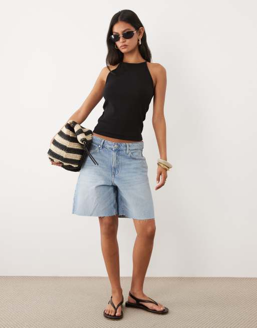 Mango – Czarny top z dekoltem halter z dużą zawartością bawełny, 2 z 4