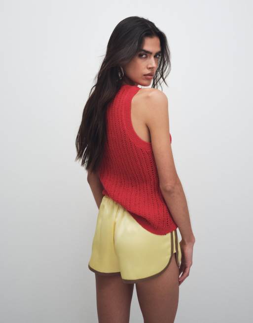 Mango – Czerwony dzianinowy top bez rękawów, 4 z 8