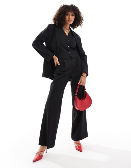 Mango - Dad broek in zwart, deel van co-ord set