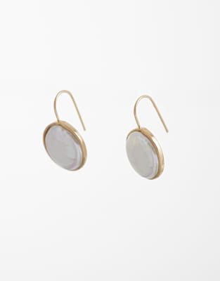 Mango dainty resin earrings in pearl white