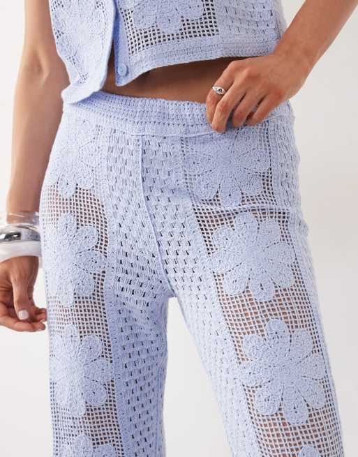 Mango - Daisy - Pantalon d'ensemble en maille - Bleu pastel, 2 de 5