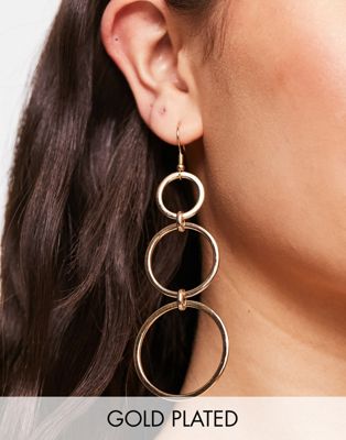 Mango dangly loops earrings in gold
