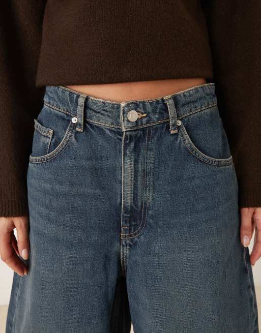 Mango - Danielle - Baggy jeans van katoen in donkerblauw, 4 van 5
