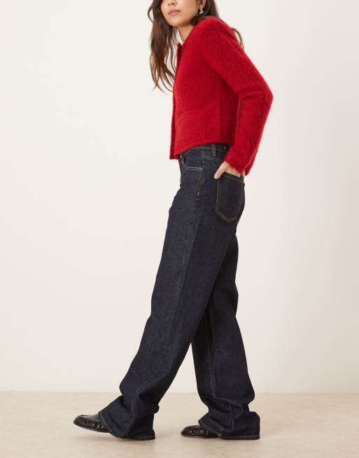 Mango Danila 100% cotton frayed hem straight jean in indigo, 2 of 5