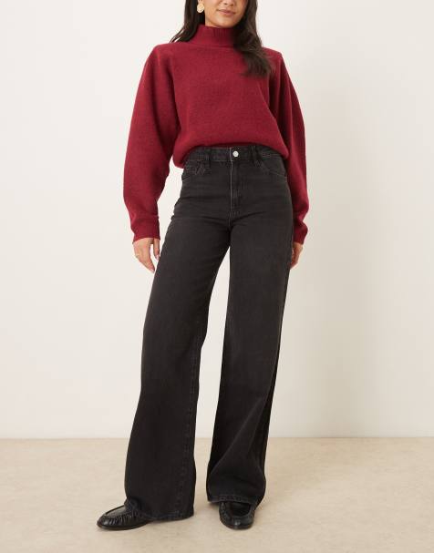 Mango Danila 100% cotton straight leg jean in black - view 1