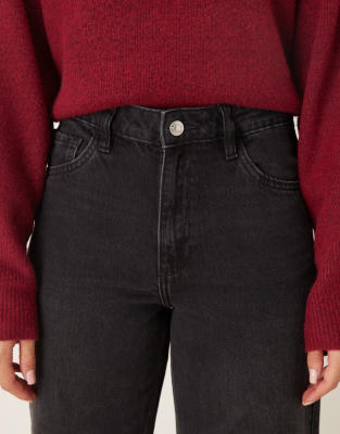 Mango Danila 100% Cotton Straight Leg Jean In Black