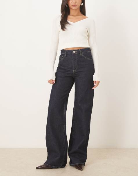 Mango Danila 100% cotton straight leg jeans in indigo - view 1