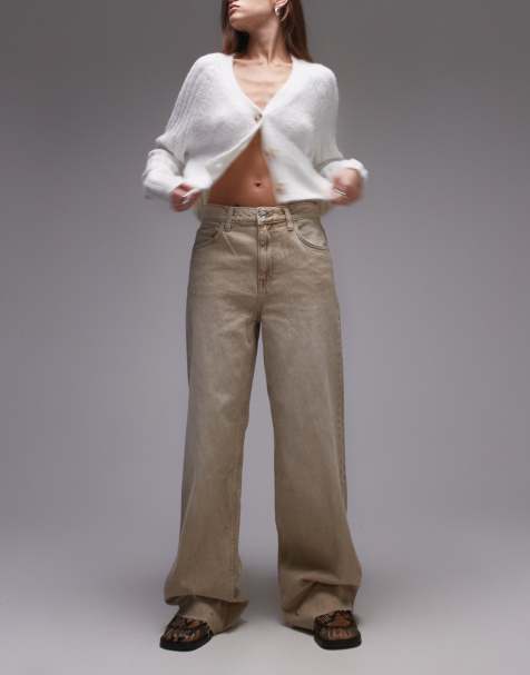Mango – Danila – Brązowe jeansy z nieobszytym brzegiem w stylu vintage - view 1