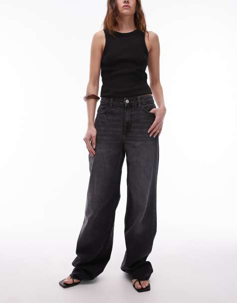 Mango – Danila – Gerade geschnittene Jeans in Schwarz mit unbehandeltem Saum - view 1