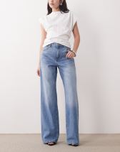 Jupe Jean River Island Boutonnée Devant - Taille UK 6 (équivalent FR 34/36), Ligne A, Occasion TB