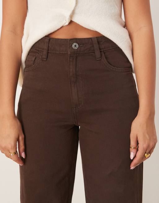 Jean Mango Taille 38 Marron - Toile Enduite - Occasion En Très Bon état Coupe Skinny