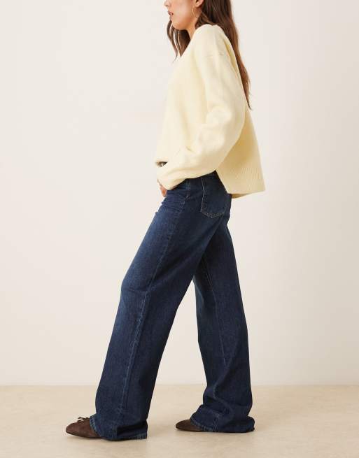 Mango – Danila – Jeans aus 100% Baumwolle in Dunkelblau mit weitem Bein, 2 von 5
