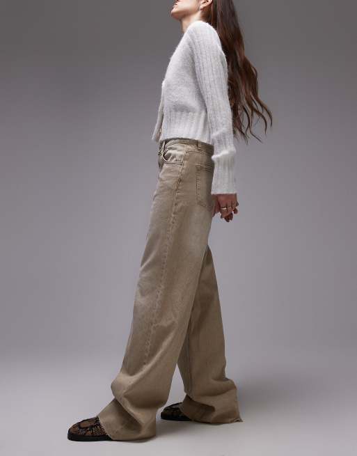 Mango - Danila - Jeans con orlo grezzo marrone lavaggio vintage, 3 di 5