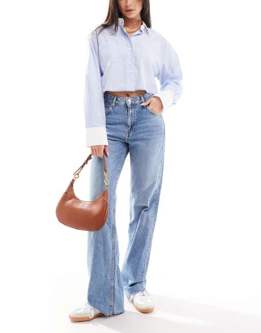 Mango - Danila - Jeans dritti azzurri con orlo grezzo, 3 di 5