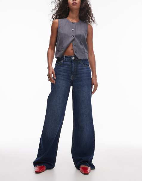 Mango - Danila - Jeans dritti blu scuro con orlo grezzo - view 1