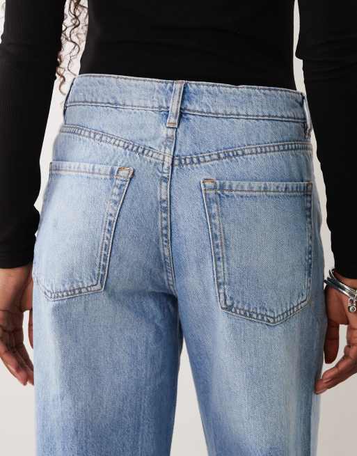 Mango Danila raw hem straight leg jean in light blue, 4 of 5