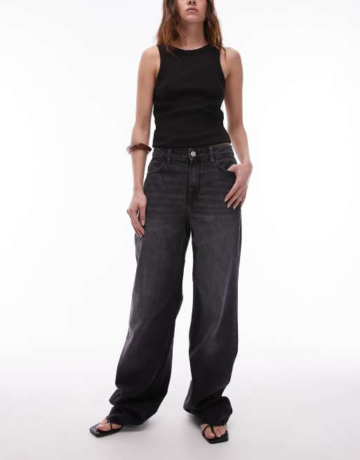 Mango Danila raw hem straight leg jeans in black