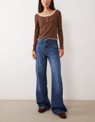 Mango Danila Straight Jeans In Blue