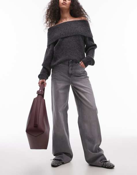 Mango Danila straight leg jeans in gray - view 1