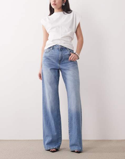 Mango Danila straight leg jeans in light blue - view 1