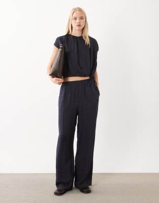 Mango Dara Straight Pants In Blue
