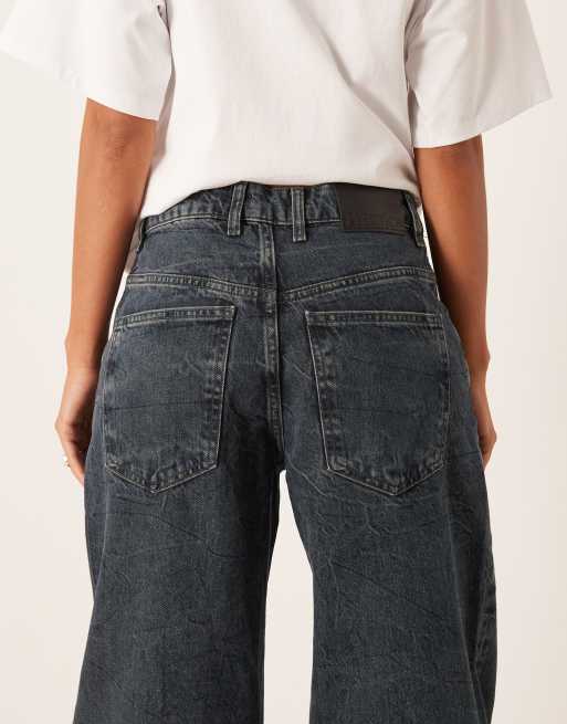Mango - Davina - Ruimvallende jeans van katoen in donkerblauw, 5 van 5