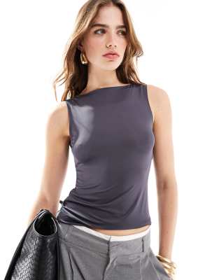 Mango - Débardeur doux - Anthracite