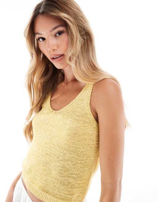 Mango - Débardeur en maille - Jaune