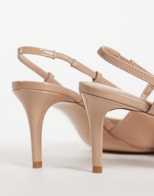 Mango décolleté slingback con borchie beige, 3 di 4