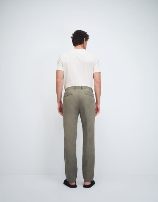 Mango - Delave - Pantalon de costume d'ensemble décontracté en lin mélangé - Vert olive, 4 de 9