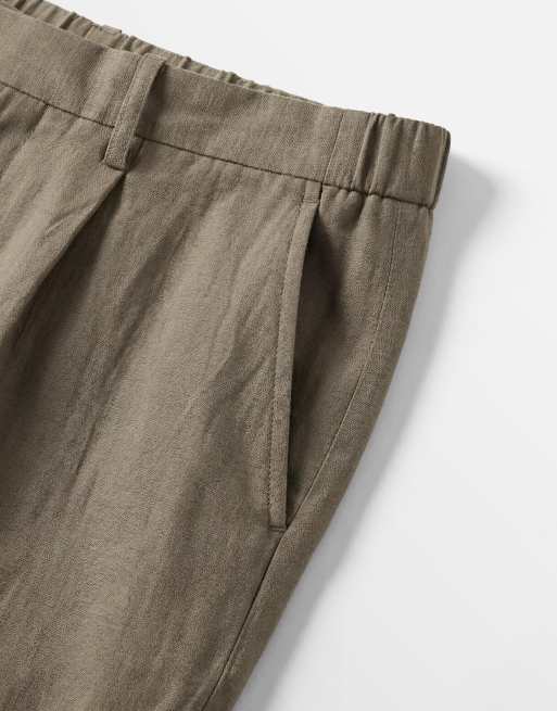 Mango – Delave – Relaxed-Fit-Anzughose aus Leinenmix in Olivgrün, Kombiteil, 9 von 9