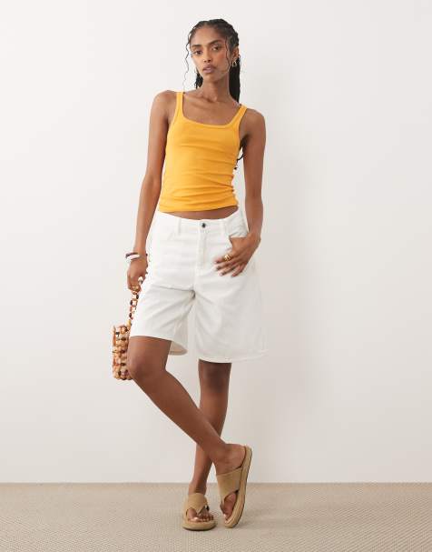 Mango - Denim bermudashort van 100% katoen in wit - view 1