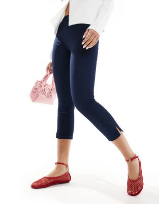 Mango denim capri trousers in blue