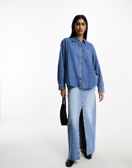 Maxi hotsell denim shirt