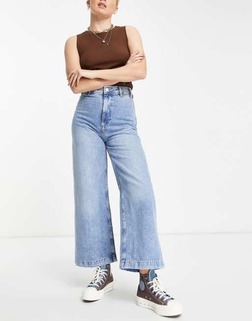 Light blue best sale denim culottes