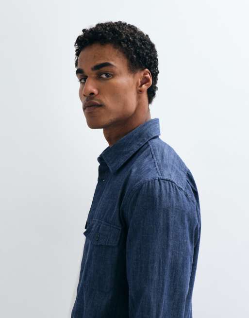 Mango Denim-Hemdjacke in Dunkelblau, 4 von 5