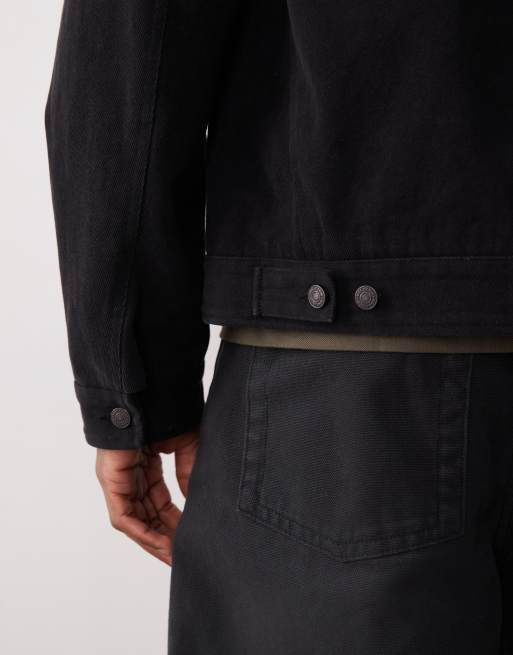 Mango - Denim jack van 100% katoen met rits in antracietgrijs, 5 van 5