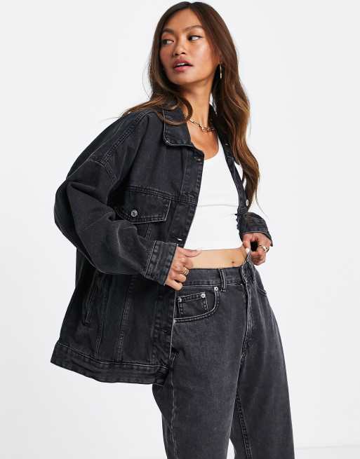 Mango black denim store jacket