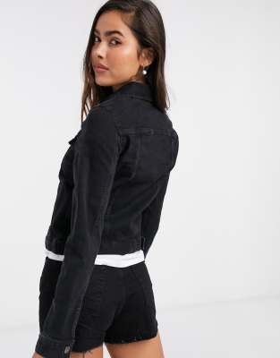 mango black denim jacket