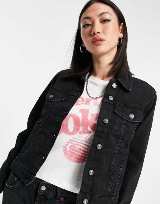 Mango black denim clearance jacket