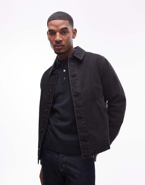 Mango denim jacket in washed black - view 1