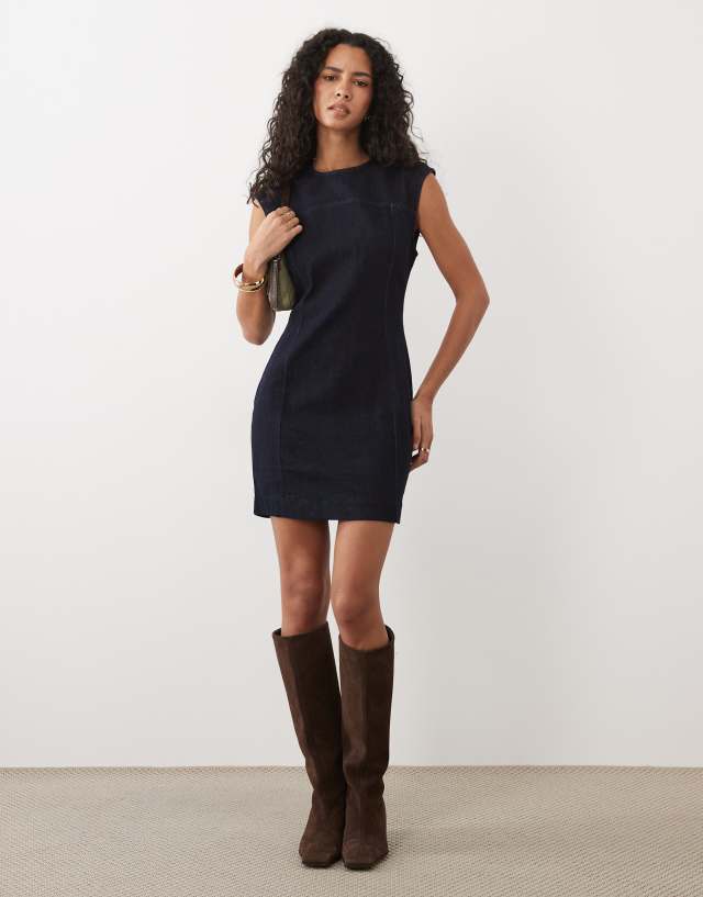 Mango denim mini dress in indigo