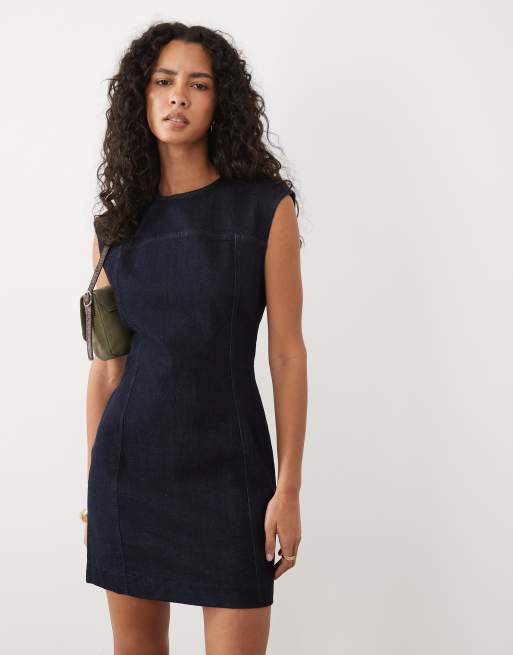 Mango denim mini dress in indigo, 2 of 4