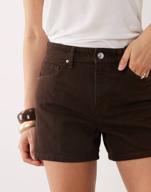 Mango - Denim mini short in bruin, 2 van 5