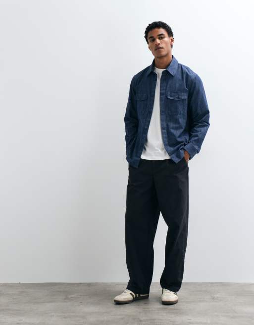 Mango denim overshirt in dark blue, 5 of 5