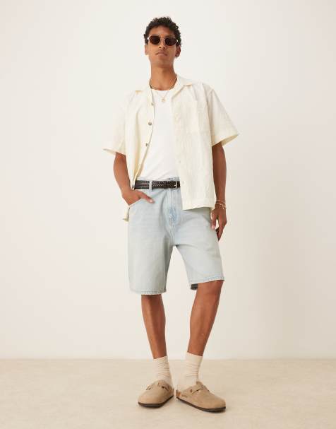 Mango denim shorts in washed blue - view 1
