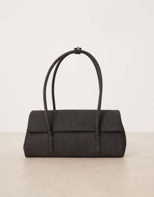 Mango Denim Shoulder Bag In Blue