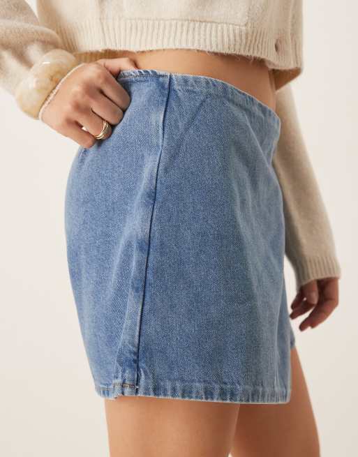 Mango – Denim-Skort aus 100% Baumwolle in Blau, 3 von 5